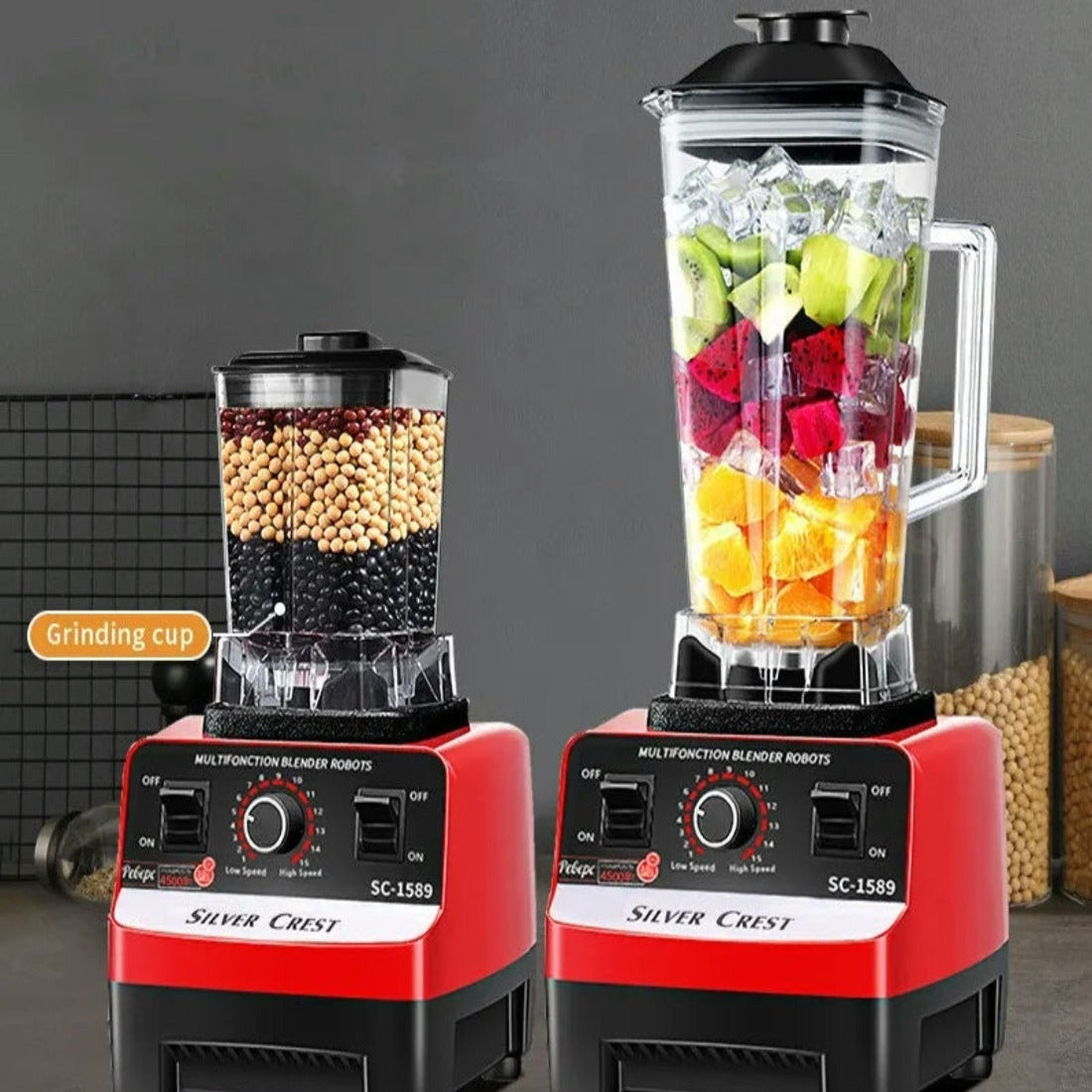 2 in 1 Silver Crest - Heavy Duty Blender - 3 Liter - Orignal 4500 Watts