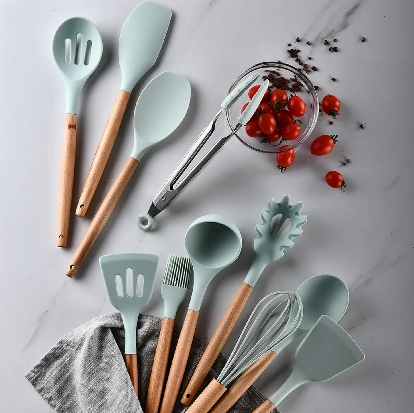 12 Pcs Silicone Cooking Spoon